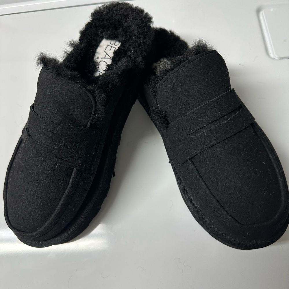 Women's Black Platform Mules